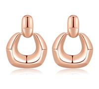 GUOMTGH Pendientes gruesos de oro y plata para mujer, delicados chapados en oro y plata, hipoalergénicos y ligeros, modernos y geométricos, aretes colgantes de joyería para regalo, 1.22in, Latón, Sin
