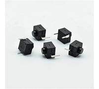 GUOQGXAY Botón de Interruptor de Encendido 5 PPCS Rojo/Negro Small Micro Self -Bloqueking Switch 8 * 8 * 8.4 Wit 2 pies con luz de Bloqueo Interruptor de botón táctil L068-A DC30V1A(5 Black)