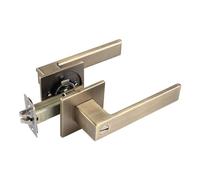 GUOQGXAY Cerradura de Puerta Interior de Tres Polos de Alta Resistencia, Cerradura de Puerta de Canal cortafuegos for baño de Hotel, Cerradura de manija Cuadrada de Tres Polos sin Llave