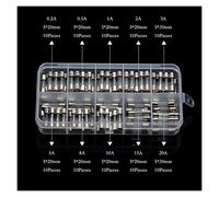 GUOQGXAY Fusibles 72/100 unids/Set Fusible de Tubo de Vidrio de soplado rápido Kit Surtido 5x2 0mm/6x30mm fusibles de Vidrio de soplado rápido fusibles de 0,2-30 amperios(A)