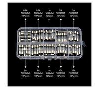 GUOQGXAY Fusibles 72/100 unids/Set Fusible de Tubo de Vidrio de soplado rápido Kit Surtido 5x2 0mm/6x30mm fusibles de Vidrio de soplado rápido fusibles de 0,2-30 amperios(B)