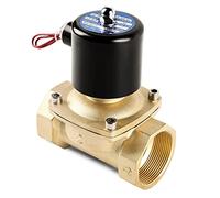 GUOQGXAY Válvula 1/2" 3/4" 1" 2" Pulgadas Válvula solenoide de latón Normalmente Cerrada 220VAC 110VAC 24VDC 12VDC 24VAC Acción Directa for Agua Gasóleo(24vdc,1 Inch)