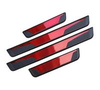GUOQINGLH 4 Piezas Protector Umbral Puerta para VW T-ROC T ROC 2017-2024, Coche Puerta Guardias Borde Estribos Acero Inoxidable Antiarañazos Pedal de Bienvenida,C/Red