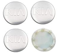 GuoQingSu 4Pcs Coche Rueda Centrales Tapas para KIA K3 K5,Tapacubos Aluminio Buje Badge Emblema Auto Llantas Centro Decorativa Cubierta Accesorios,Silver