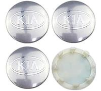 GuoQingSu 4Pcs Coche Rueda Centrales Tapas para KIA K3 K5,Tapacubos Aluminio Buje Badge Emblema Auto Llantas Centro Decorativa Cubierta Accesorios,Silver-A