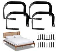 GUOSIYAO Estabilizadores de colchón 4 Piezas sujeta colchones Metal Antideslizante colchon Cuña unir colchones para Paneles de Cama Macizos de Tatami Camas Flotantes (Esquinas Redondeadas Negras)