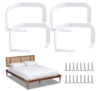 GUOSIYAO Estabilizadores de colchón 4 Piezas sujeta colchones Metal Antideslizante colchon Cuña unir colchones para Paneles de Cama Macizos de Tatami Camas Flotantes (Esquinas Redondeadas Blanco)