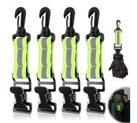 GUOSIYAO Porta Guantes 4Pcs Guante Clip De Bombero Clip De Guante Con Mosquetón Metálico Clip De Guante De Trabajo Para Guantes De Bombero Para Colgar Máscaras Toallas (Verde clip único)