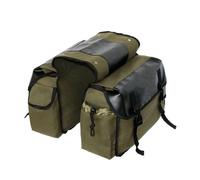 GUOXIAD Bicycle Canvas Rear Pannier Bag, Bike Storage Pouch Tool Packs, Large Capacity Double Side Riding Pouch(Green)
