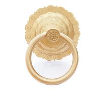 GUOXIAD Manija De Cobre, Aldaba De Pétalo Antigua, Juego De Tirador De Aro For Puerta, Decoración Resistente Con Lazo For Puerta(Brass Serrated Trim 14cm)