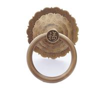 GUOXIAD Manija De Cobre, Aldaba De Pétalo Antigua, Juego De Tirador De Aro For Puerta, Decoración Resistente Con Lazo For Puerta(Antique Brass Serrated Trim 14cm)