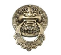 GUOXIAD Manija De Puerta De Cobre, Aldaba Antigua Con Forma De Cabeza De Bestia, Juego De Tirador De Aro De Madera Vintage, Accesorios De Decoración(Brone,30CM_HOLLOW WREATHS)