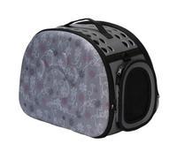GUOXIAR Portable Outing Pet Bag, Breathable EVA and Mesh Dog and Cat Carrying Bags, Foldable Shoulder Pet Basket Handbags, Hand Carrier Pet Supplies Space Cage Transport Box(Gray)