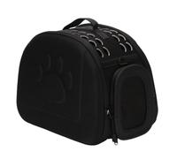 GUOXIAR Portable Outing Pet Bag, Breathable EVA and Mesh Dog and Cat Carrying Bags, Foldable Shoulder Pet Basket Handbags, Hand Carrier Pet Supplies Space Cage Transport Box(Black)