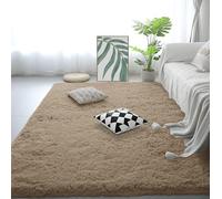 GUOYFEN Alfombra de Felpa 270 x 290 cm Antideslizante y Suave Modernas Antideslizante Pelo Largo Diseño Moderno para Dormitorio y Habitación Infantil, Tapete para Cama, Camello