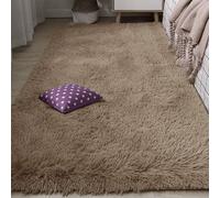 GUOYFEN Alfombra Mullida de Pelo Largo 100 x 310 cm Lavable Antideslizante y Suave Tapete para Cama Personalizable para Sala, Dormitorio, Cocina y Habitación Infantil, Camello