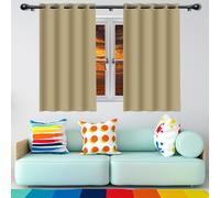 GUOYFEN Cortinas Poliéster 125 x 144 cm Poliéster, 100% Blackout con Ojales Tende Oscuranti Termiche Morbide para Dormitorio, Salón, Color Crema