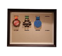 Guoyoocc Marco de medallas Marco de exhibición de Caja 3D,Medalla de Deportes Cuadro en 3D Marcos de Fotos,Marco de Caja de Madera Maciza,Vitrina de exhibición de medallas Deportivas