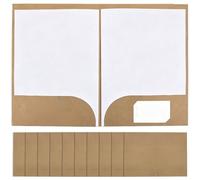 GUOYOU 10 Piezas Carta Kraft Carpetas, Subcarpetas Cartulina A4 con 2 Bolsillos, Carpetas Carton con Ranura Tarjetas Visita, Porta Documentos para Oficinas Escuelas Hogares