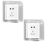 GUOYOU 2 PCS Universal Socke Caja Impermeable Cubierta Enchufe de 86 Tipos Cubierta Protectora toma de Corriente para Naño, Cocina, Exteriores Caja Impermeable Salida Eléctrica A Prueba Polvo