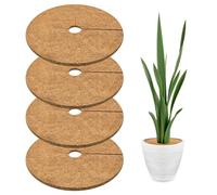 GUOYOU 4 Piezas Disco de Fibra de Coco Suave 25cm, Estera Permeable Anti-Malezas, Protector Invernal Resistente al Hielo, Ideal para Plantas en Maceta y Jardín Exterior (Marrón)