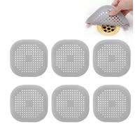 GUOYOU 6 Piezas Colador Fregadero Silicona, Protector de Drenaje, Tapa de Drenaje con Ventosas Fuertes Filtro Ducha Pelo Atrapa Pelos Ducha con Ventosa para Baño, Bañera, Ccocina (Gris)