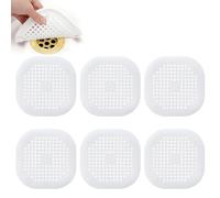 GUOYOU 6 Piezas Colador Fregadero Silicona, Protector de Drenaje, Tapa de Drenaje con Ventosas Fuertes Filtro Ducha Pelo Atrapa Pelos Ducha con Ventosa para Baño, Bañera, Ccocina (Blanco)