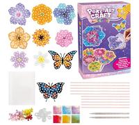 GUOYOU Kit Manualidades Niñas 8-10 Años, Manualidades para Niñas 8 Años, Estuche con Flores, Ramo con Lentejuelas, Regalos de Pascua para Niños, Maletín de Manualidades Flores, Ramo