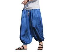 GUOYUXIAO Men's Pants Spring Autumn Sport Cuffed Harlan Trouser-Blue-X-Large