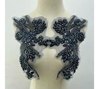 GUOZHAN 1 par de Accesorios de Ropa con Cuentas y Diamantes de imitación, Parches de Apliques para Ropa, Bricolaje