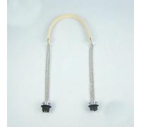 GUOZHAN 1 par de Cadenas largas Dobles Obag Plateadas con Tornillo Chapado en Metal para asa de Bolso de Mujer, Bolso de Hombro o de Mano.