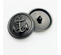 GUOZHAN 10 Botones de Costura para Ropa con diseño de Ancla Vintage de 15/20/25 mm, Botones de Metal Negro, Plateado y Dorado para Chaqueta, Botones de Camisa de Moda de 20 mm