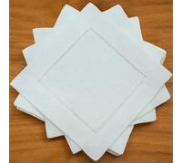 GUOZHAN 12 servilletas de cóctel con vainica para cenas, de Lino y algodón, 20 x 20 cm