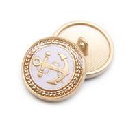 GUOZHAN Lote de 10 Botones de Costura con diseño de Ancla clásico, Decorativos, Dorados, Negros y Blancos, para Ropa, Abrigo, Uniforme, Traje, Bricolaje.