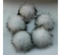 GUOZHAN Lote de 5 Bolas de Pompones de Piel auténtica de 15 cm para Gorro de Punto.