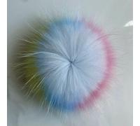 GUOZHAN Pompones de Piel de 15 cm con broches para Bolsos, llaveros y Gorros de Punto. Accesorios para Gorros de Piel esponjosa.