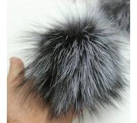 GUOZHAN Pompones de Piel para Sombreros, Bolsos, Zapatos, Bufandas y Accesorios, 14 cm y 15 cm.