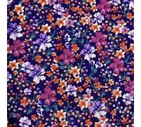 GUOZHAN Tela de algodón 100% con Estampado Floral campestre de Color Oscuro, 40S Tissun Libert para Coser Vestidos y Faldas, Hecha a Mano.