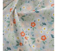 GUOZHAN Tela de algodón Estampada con Flores, Tela de Sarga, Hecha a Mano para Coser, Funda de edredón, sábana
