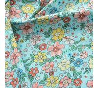 GUOZHAN Tela de Popelina Estampada con Flores y algodón Ligero de Verano, Hecha a Mano, Patchwork DIY por Medio Metro