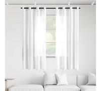 GUOZHEN Cortina Translúcida 550 x 190 cm Translucidas Cortinas Salon Poliéster para Dormitorio Matrimonio Habitacion Juvenil Cocina Oficina, Blanco