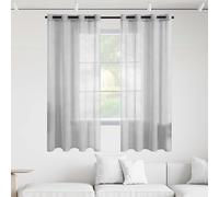 GUOZHEN Cortina Translúcida 650 x 260 cm Translucidas Cortinas Salon Poliéster para Dormitorio Matrimonio Habitacion Juvenil Cocina Oficina, Gris Claro