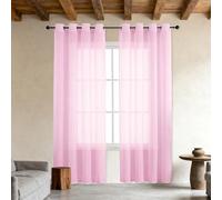 GUOZHEN Cortinas Ojales 190 x 170 cm Translucido Bonitas Cortinas Dormitorio Juvenil Modernas para Habitacion Lindas de Casa Comedor para Barra, Rosa