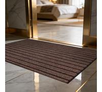 GUOZHEN Felpudo Entrada Casa 65 x 82 cm para Una Entrada Limpia Absorbente Alfombra Secado Rápido y Resistente para Pasillo, Cocina, Dormitorio, marrón