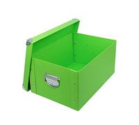 GUOZI Caja de almacenamiento plegable, caja de memoria decorativa con tapa y esquinas reforzadas con metal, contenedor de cartón con asas, oficina, guardarropa de guardería