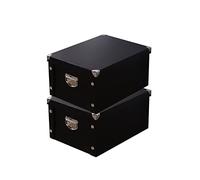 GUOZI Caja de almacenamiento plegable, caja de memoria decorativa con tapa y esquinas reforzadas de metal, contenedor de archivos de cartón con asas, caja de regalo organizadora para recuerdos,