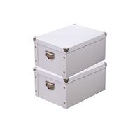GUOZI Caja de almacenamiento plegable, caja de memoria decorativa con tapa y esquinas reforzadas de metal, contenedor de archivos de cartón con asas, caja de regalo organizadora para recuerdos,