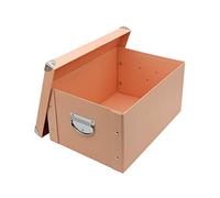 GUOZI Caja de almacenamiento plegable, caja de recuerdos decorativa con tapa y esquinas reforzadas de metal, cesta de cartón con asas para recuerdos, juguetes, fotos, oficina, armario, estantería