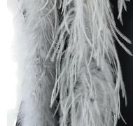 GUOZIF Boa de Plumas de Avestruz Blanca para Ropa, Adornos para Vestido de Fiesta de Boda, Capa de Plumas esponjosas, Accesorios de artesanía, Adornos de Plumas