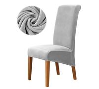 GUOZIF Funda para Silla de Comedor Grande de Terciopelo, Funda para sillas de tamaño XL, Respaldo Largo, Fundas para sillas de Cocina, Funda elástica para Asiento de Color sólido, 4 Uds.